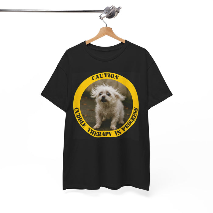 Caution: Cuddle Therapy in Progress – Dog Photo T-Shirt