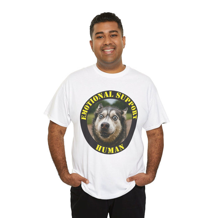 Emotional Support Human T-Shirt – Funny Husky Pet Lover Tee