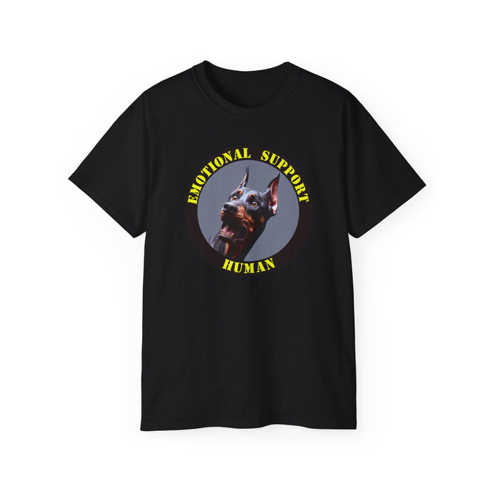 Emotional Support Human Tee - Unisex Cotton Shirt, Funny Dog Lover Gift, Pet Parent Apparel, Quirky Graphic Tee, Supportive Humor Wear