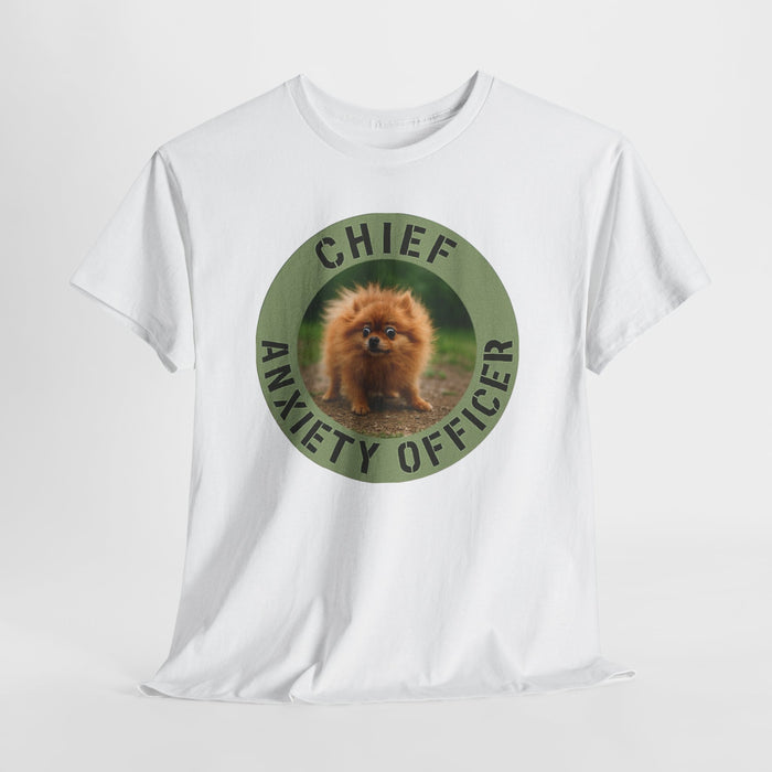 Chief Anxiety Officer T-Shirt – Funny Pomeranian Anxiety Graphic Tee