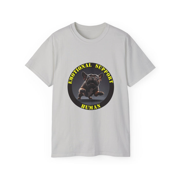Emotional Support Human Tee - Unisex Cotton Shirt, Funny Dog Lover Gift, Pet Parent Apparel, Quirky Graphic Tee, Supportive Humor Wear