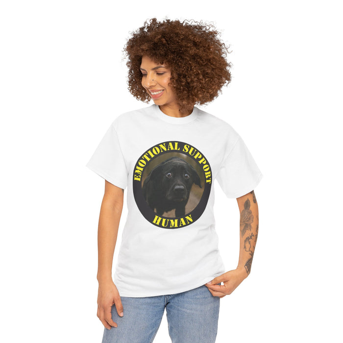 Emotional Support Human T-Shirt — Cute Black Lab Dog Graphic Tee