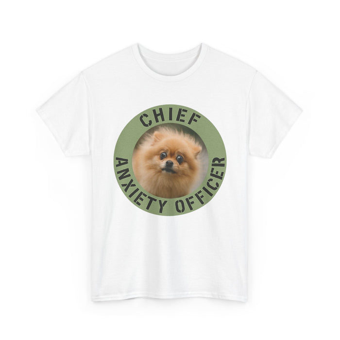 Chief Anxiety Officer Dog T-Shirt — Funny Pomeranian Pet Tee