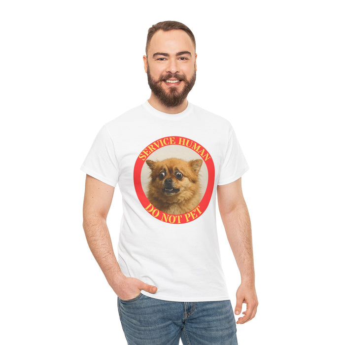 Service Human Do Not Pet T-Shirt — Funny Pomeranian Service Dog Tee