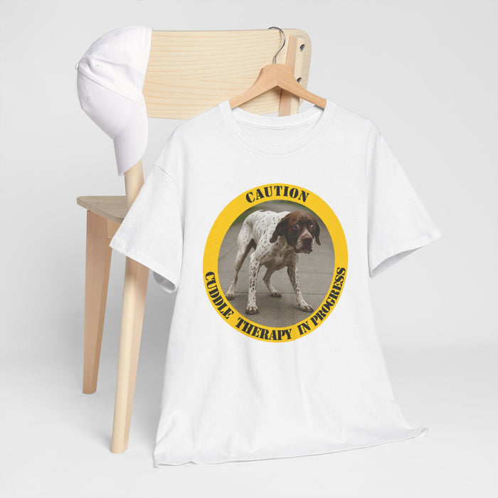 Dog Therapy T-Shirt — "Caution: Canine Therapy in Progress" Graphic Tee