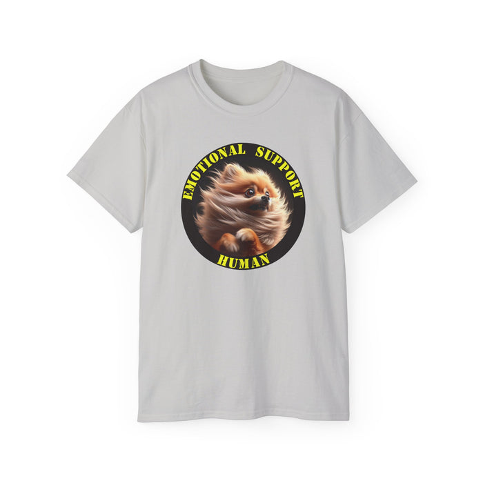 Emotional Support Human Tee - Unisex Cotton Shirt, Funny Dog Lover Gift, Pet Parent Apparel, Quirky Graphic Tee, Supportive Humor Wear