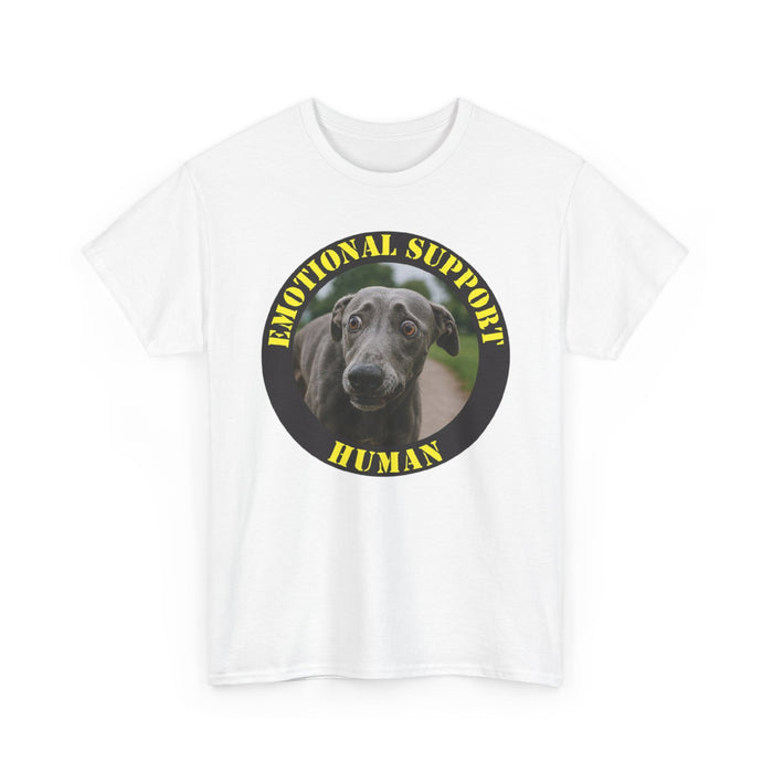 Emotional Support Human T‑Shirt — Rescue Dog Photo Tee for Pet Lovers