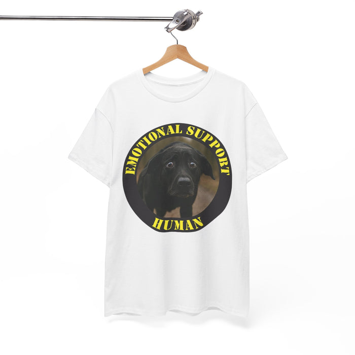 Emotional Support Human T-Shirt — Cute Black Lab Dog Graphic Tee