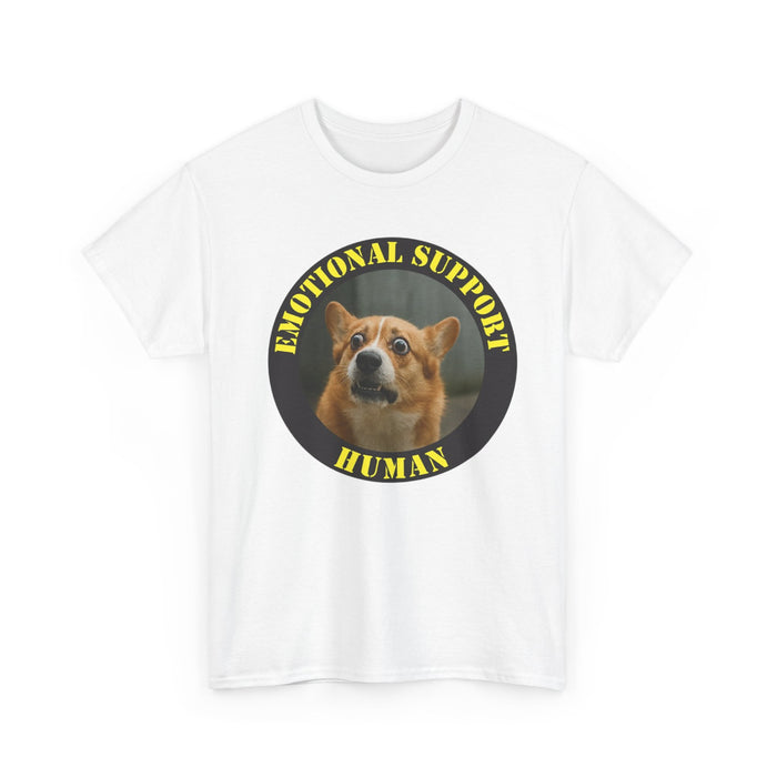 Emotional Support Human Tee — Funny Corgi Pet Lover T-Shirt