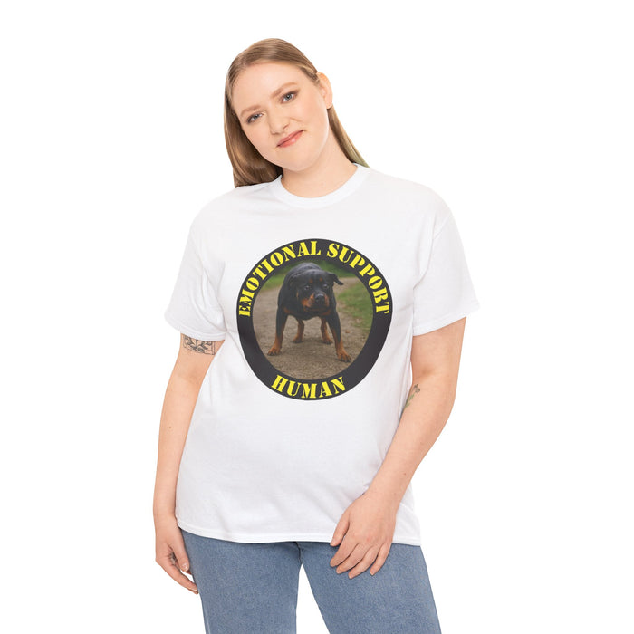 Emotional Support Human T-Shirt – Funny Rottweiler Dog Tee