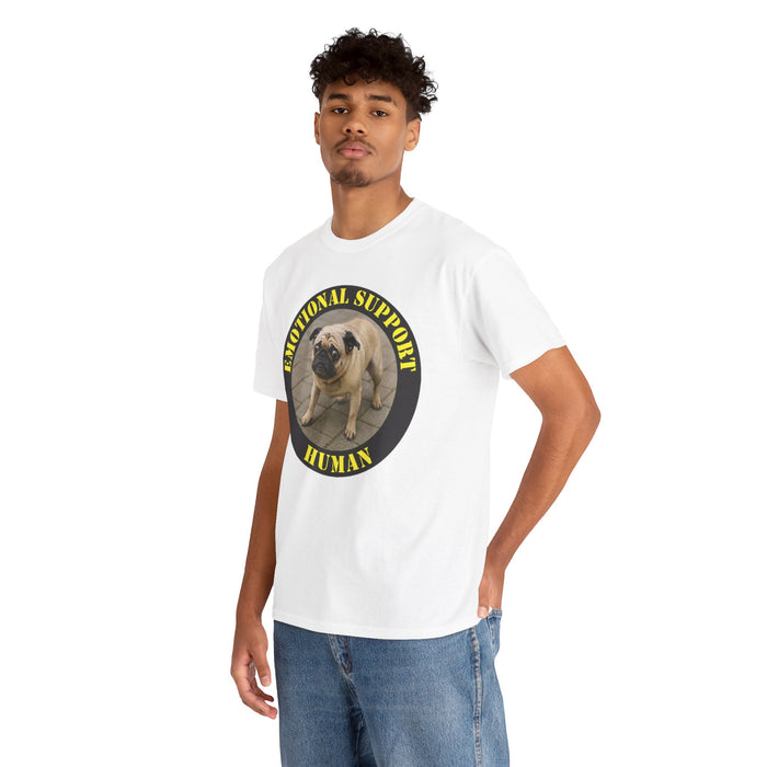Emotional Support Human T-Shirt — Funny Pug Pet Lover Tee