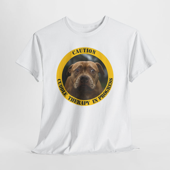Dog Therapy T‑Shirt — "Caution: Canine Therapy in Progress"