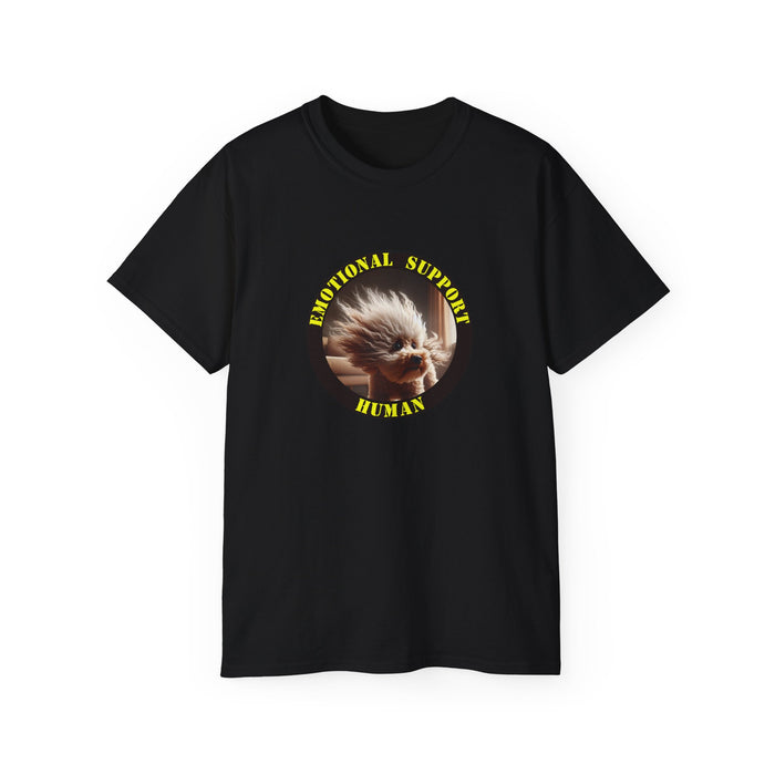 Emotional Support Human Tee - Unisex Cotton Shirt, Funny Dog Lover Gift, Pet Parent Apparel, Quirky Graphic Tee, Supportive Humor Wear