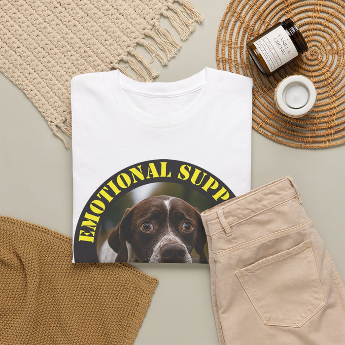 Emotional Support Human T-Shirt — Funny Dog Photo Tee for Dog Lovers