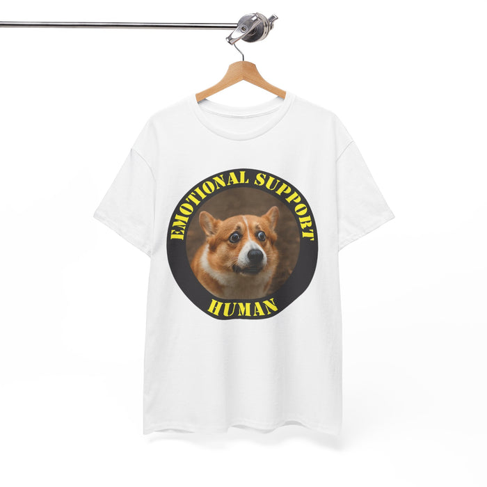 Emotional Support Human T-Shirt — Corgi Badge Graphic Tee