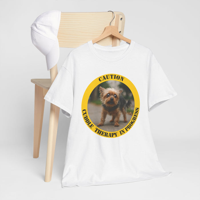T-Shirt — Caution: Canine Therapy In Progress Cute Dog Badge Tee