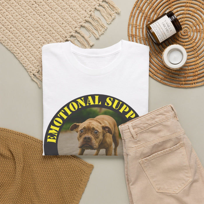 Emotional Support Human T-Shirt — Funny Pet Lover Tee with Dog Photo