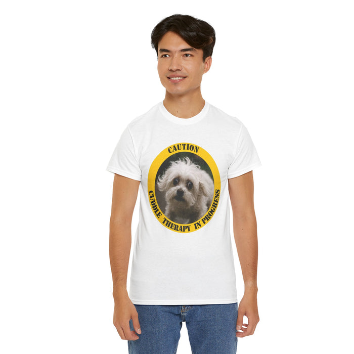 T‑Shirt — Caution: Cuddle Therapy in Progress (Cute Dog Graphic)