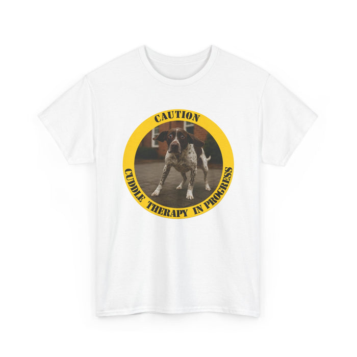 Dog Therapy T-Shirt — "Caution: Canine Therapy in Progress" Casual Tee for Dog Lovers