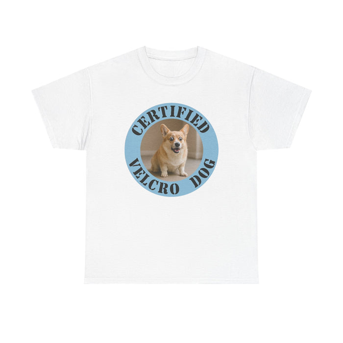 T-Shirt — "Certified Velcro Dog" Corgi Graphic Tee