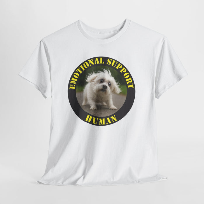 Emotional Support Human T-Shirt — Cute Dog Badge Graphic Tee