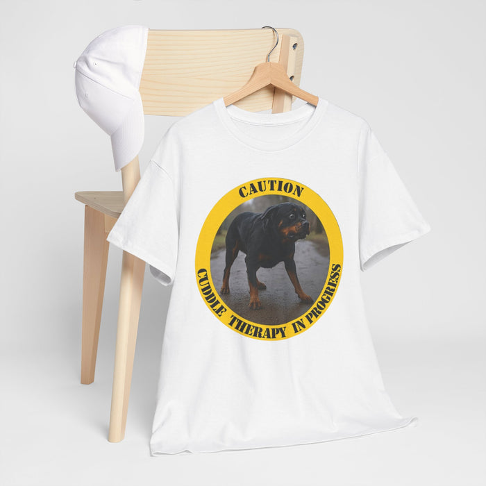 Dog Therapy T-Shirt — "Caution: Canine Therapy in Progress"