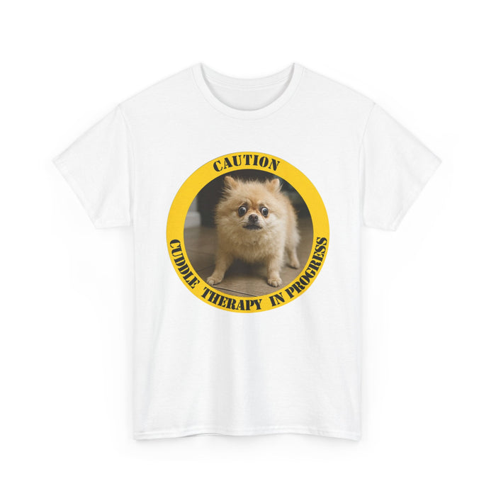 Pomeranian Caution 'Cuddle Therapy in Progress' T-Shirt
