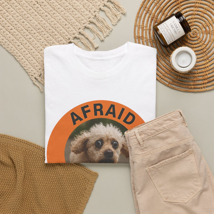 Afraid But Trying Tee — Cute Nervous Puppy Graphic T-Shirt