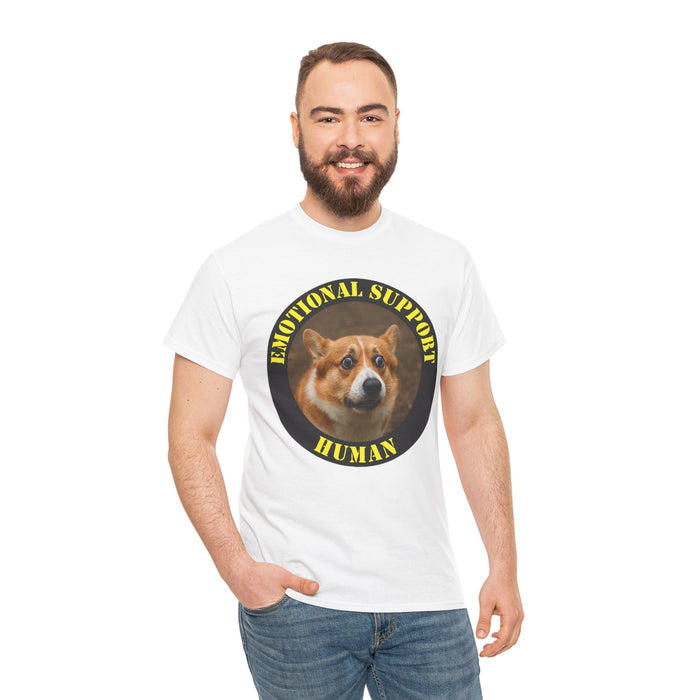 Emotional Support Human T-Shirt — Corgi Badge Graphic Tee