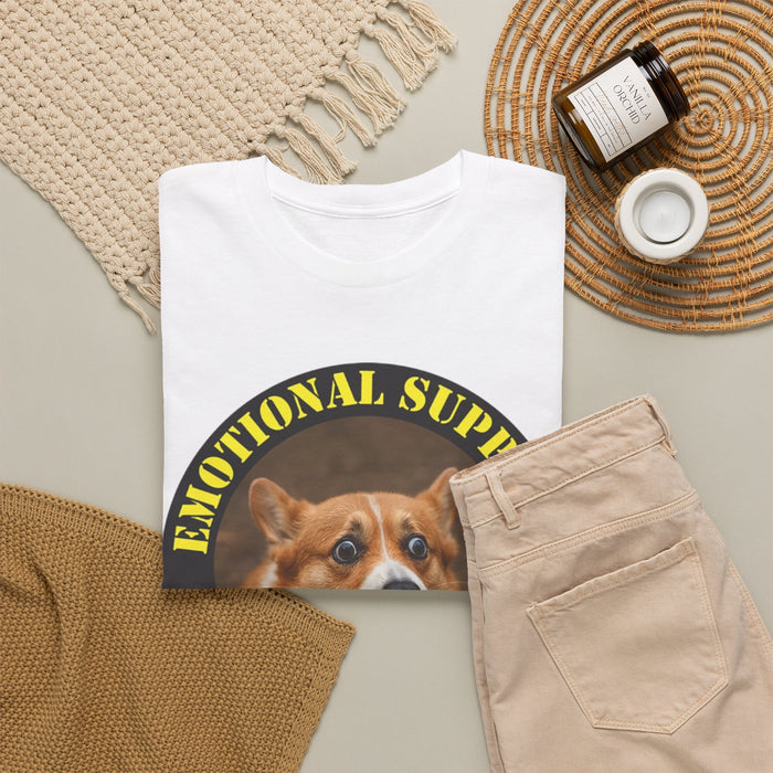 Emotional Support Human T-Shirt — Corgi Badge Graphic Tee