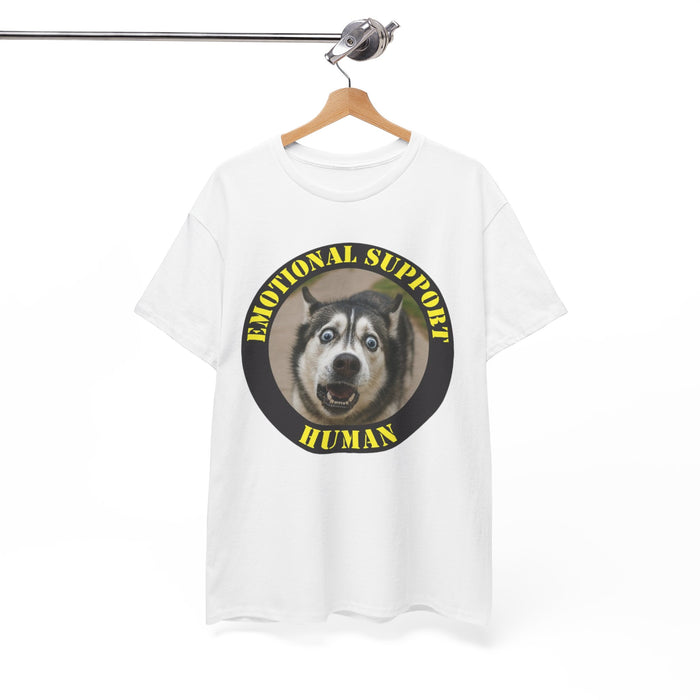 Emotional Support Human T‑Shirt — Funny Husky Pet Lover Tee