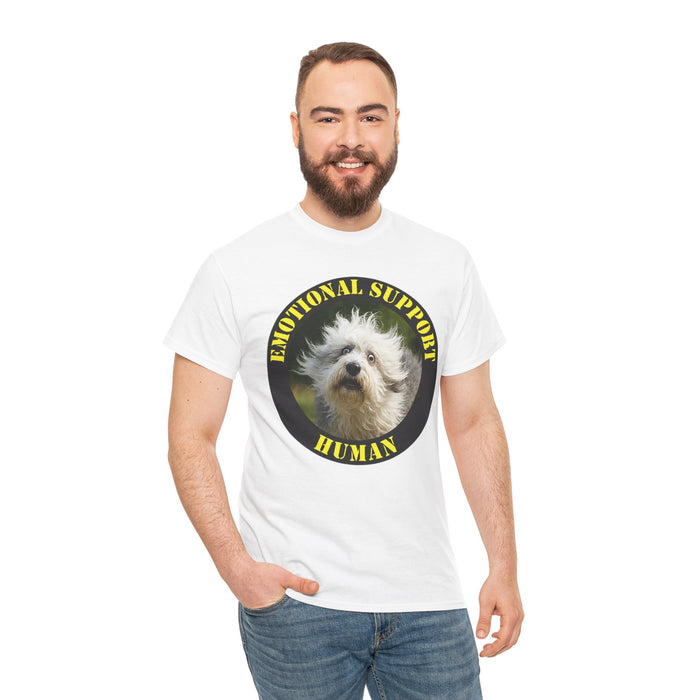 Emotional Support Human Tee — Funny Dog Photo Graphic T-Shirt
