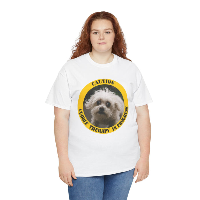 T‑Shirt — Caution: Cuddle Therapy in Progress (Cute Dog Graphic)