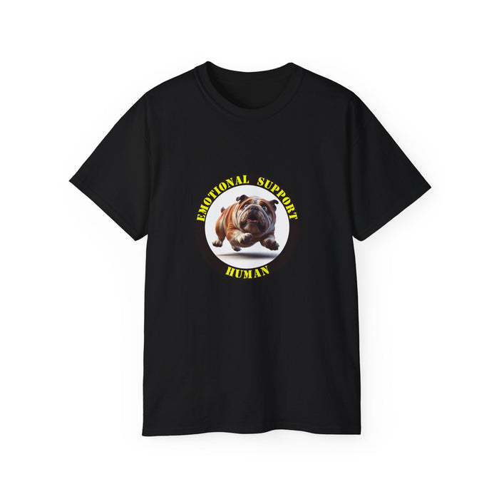 Emotional Support Human Tee - Unisex Cotton Shirt, Funny Dog Lover Gift, Pet Parent Apparel, Quirky Graphic Tee, Supportive Humor Wear