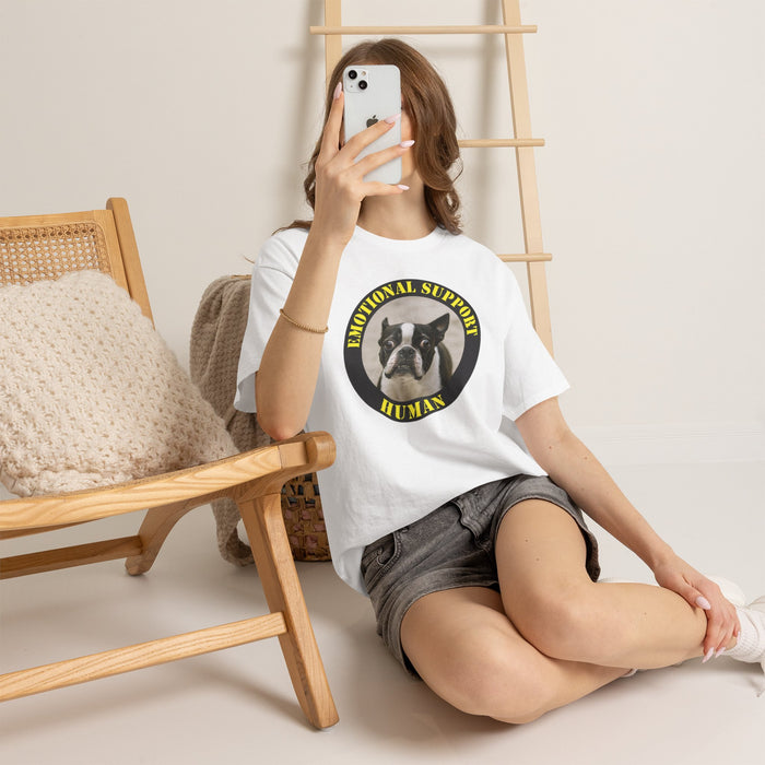 Emotional Support Human Tee – Boston Terrier Graphic T-Shirt