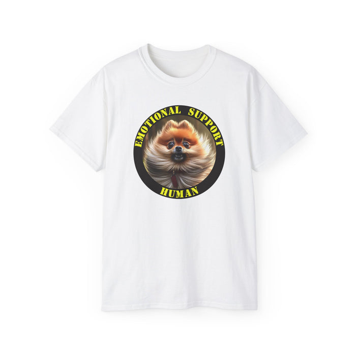 Emotional Support Human Tee - Unisex Cotton Shirt, Funny Dog Lover Gift, Pet Parent Apparel, Quirky Graphic Tee, Supportive Humor Wear