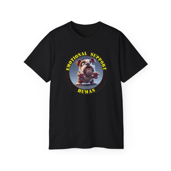 Emotional Support Human Tee - Unisex Cotton Shirt, Funny Dog Lover Gift, Pet Parent Apparel, Quirky Graphic Tee, Supportive Humor Wear