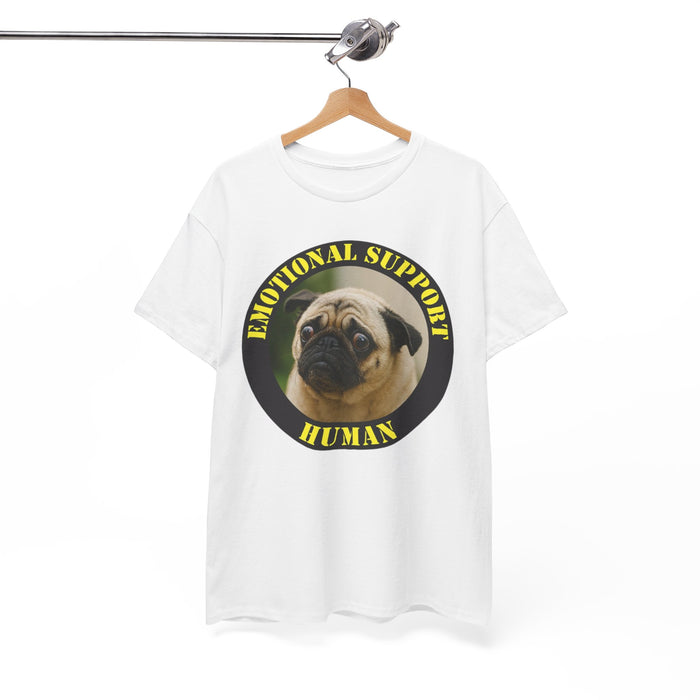 Emotional Support Human T-Shirt – Pug Dog Graphic Tee
