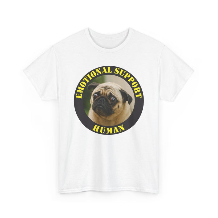 Emotional Support Human T-Shirt – Pug Dog Graphic Tee