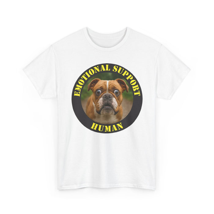 Emotional Support Human T‑Shirt – Funny Bulldog Pet Lover Tee