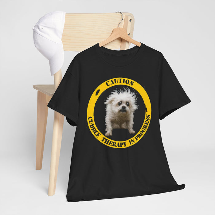 Dog Therapy T-Shirt — "Caution: Creative Therapy in Progress" Funny Pet Lover Tee