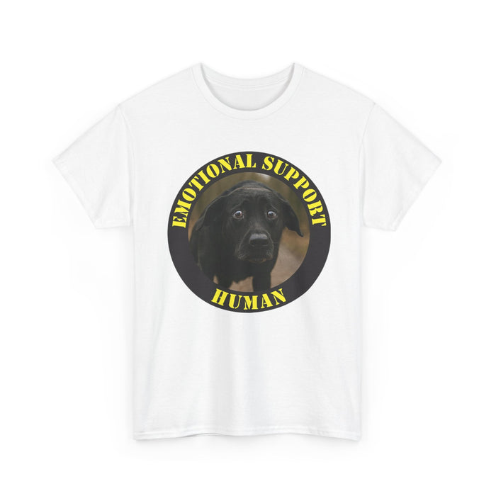 Emotional Support Human T-Shirt — Cute Black Lab Dog Graphic Tee
