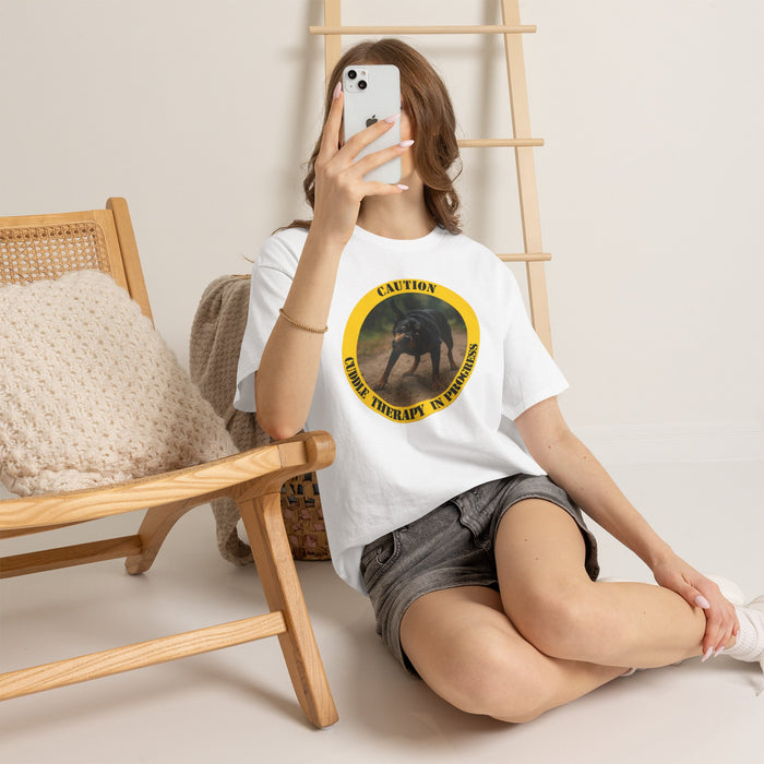 Caution: Canine Therapy In Progress T-Shirt — Dog Lover Tee