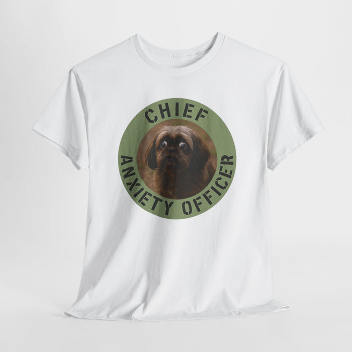 Chief Anxiety Officer T-Shirt — Funny Dog Graphic Tee for Anxious Dog Lovers