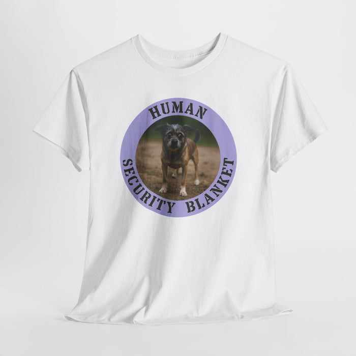 Dog Photo Tee — "Human Security Blanket" Graphic T-Shirt