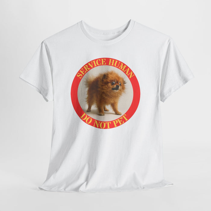 T-Shirt — "Service Human Do Not Pet" Pomeranian Graphic Tee
