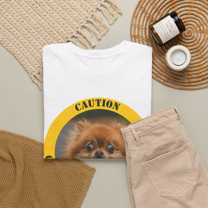 Pomeranian Caution Tee — "Cuddle Therapy in Progress" Dog Lover T-Shirt