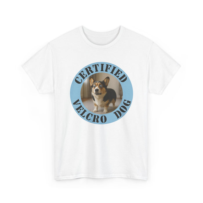 T-Shirt — "Certified Velcro Dog" Corgi Graphic Tee