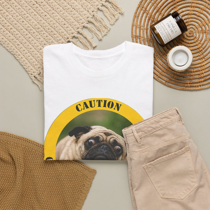 Pug Caution Tee — “Cuddle Therapy In Progress” Cute Dog T-Shirt