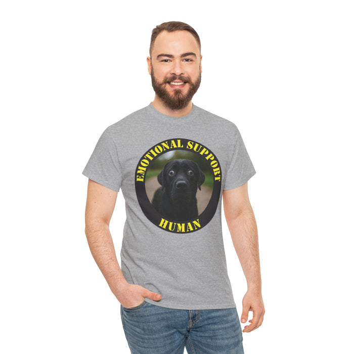 T-Shirt — “Emotional Support Human” Black Lab Graphic Tee